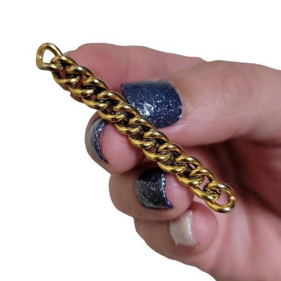 Freirich Gold Bar Chain Link Brooch Pin - Picture 2 of 10